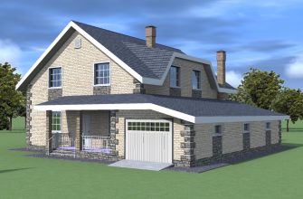 Проект дома с гаражом для узкого участка