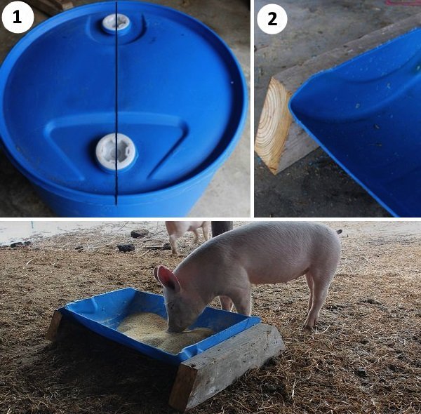 Как самому сделать кормушку для свиней?